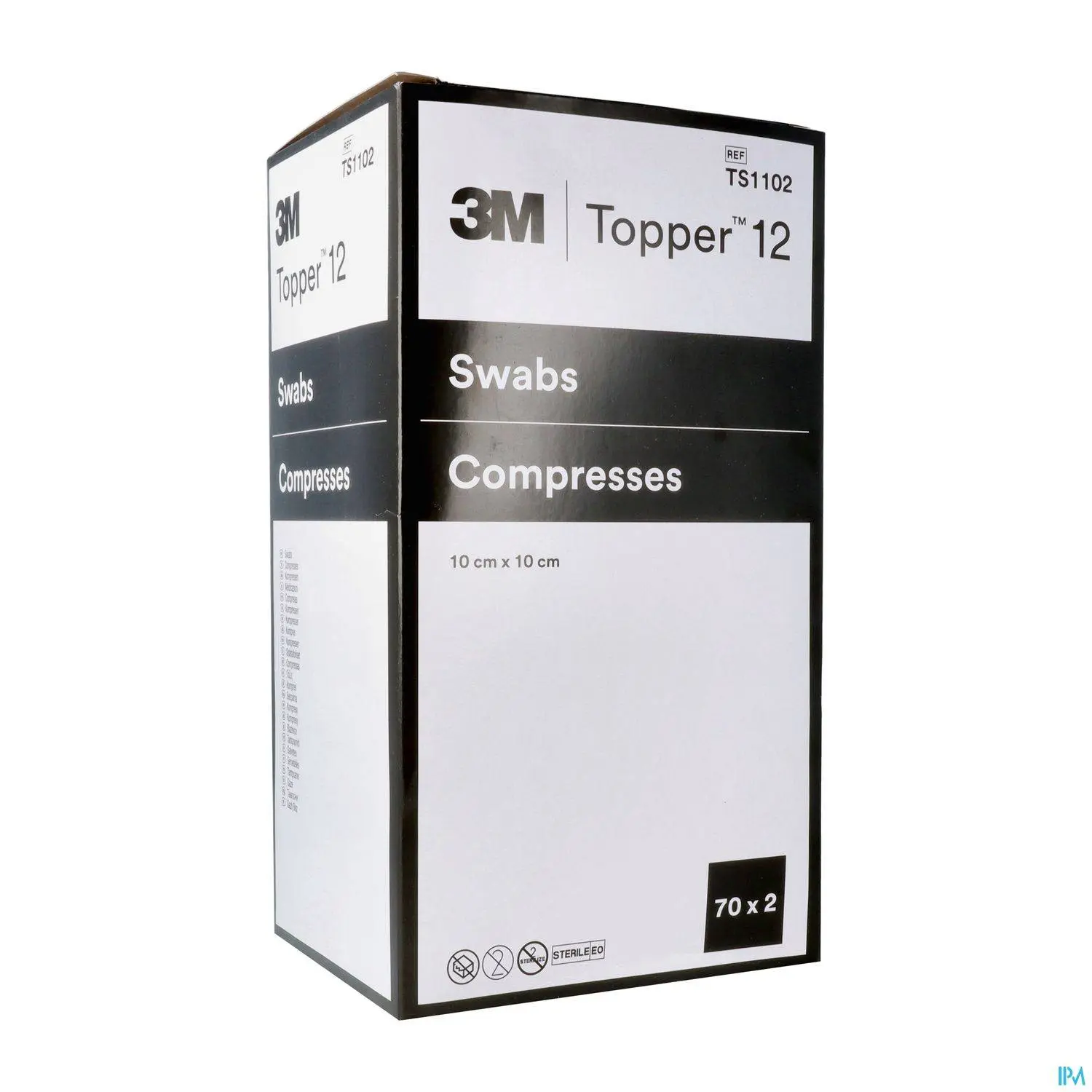 10cm x 10cm Topper 12 6 Ply Sterile Swabs 70 x 2 photographed against a plain background.