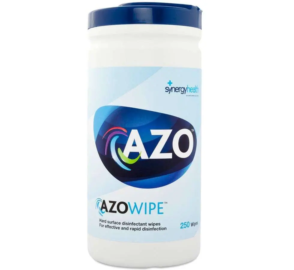 Azo 70% IPA Wipes x 200 photographed against a plain background.