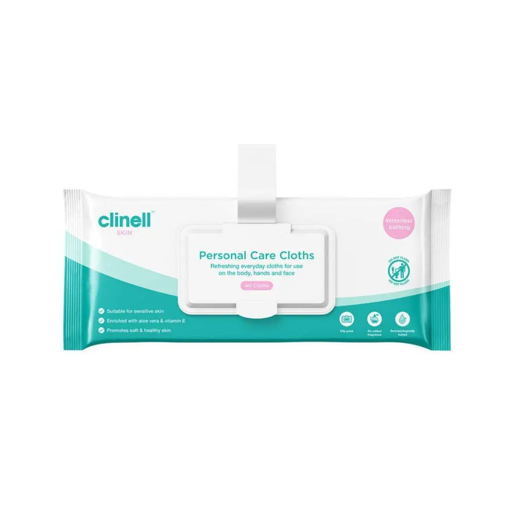 Carell Personal Care Wipes Clip Pack 40 photographed against a plain background.
