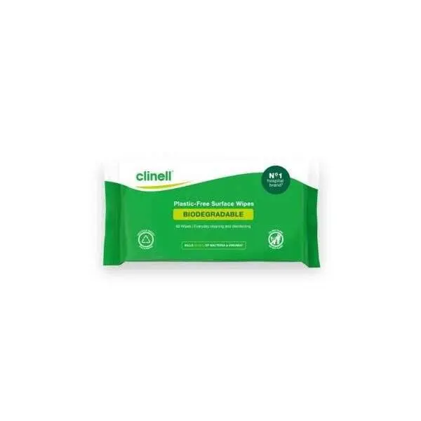 Clinell Biodegradable Universal Wipes 60 Pack photographed against a plain background.