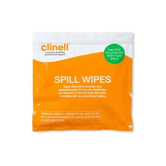 Clinell Spill Wipes Single Pack photographed against a plain background.