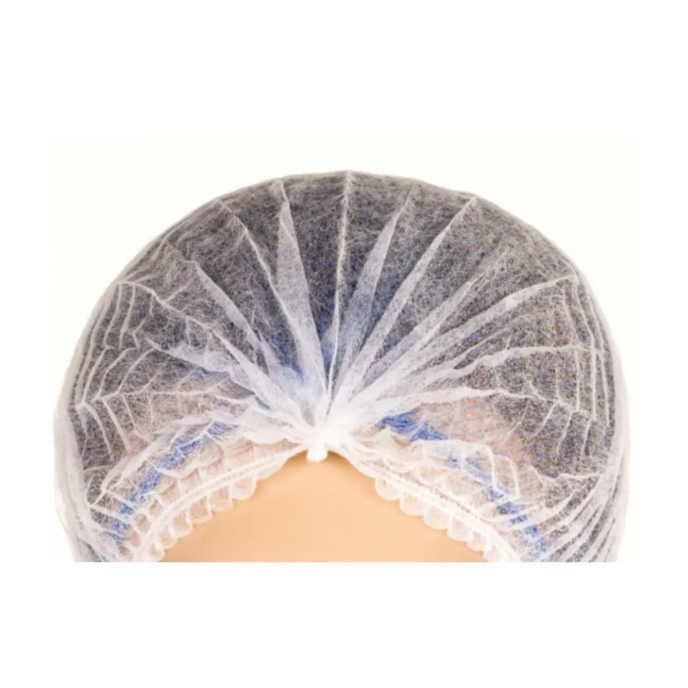HPC White Pleated Mob Caps x 100 photographed against a plain background.