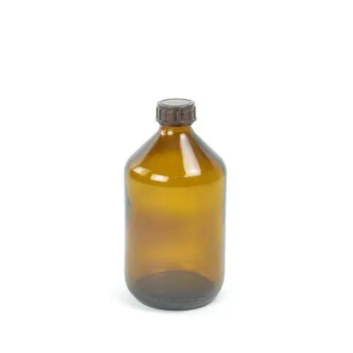 IphaS 500ml Amber Glass Bottle with Screw Lid photographed against a plain background.