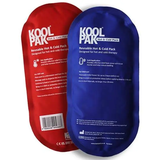 Koolpak 12.5cm x 25.5cm Luxury Reusable Oval Hot & Cold Pack photographed against a plain background.