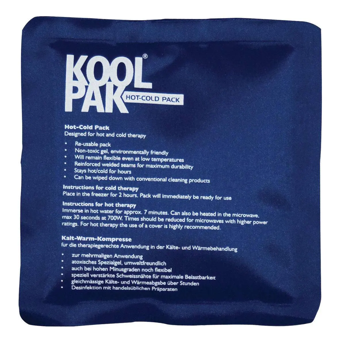 Koolpak Luxury Reusable Hot & Cold Pack - 13cm x 14cm photographed against a plain background.