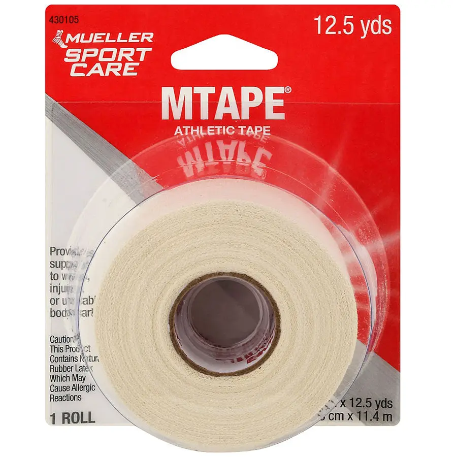 Mueller M-Tape Athletic Tape, 1.5 inch photographed against a plain background.