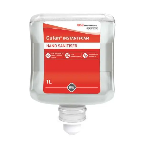 SCJ Professional 1 Litre Cutan Instantfoam Hand Sanitiser photographed against a plain background.