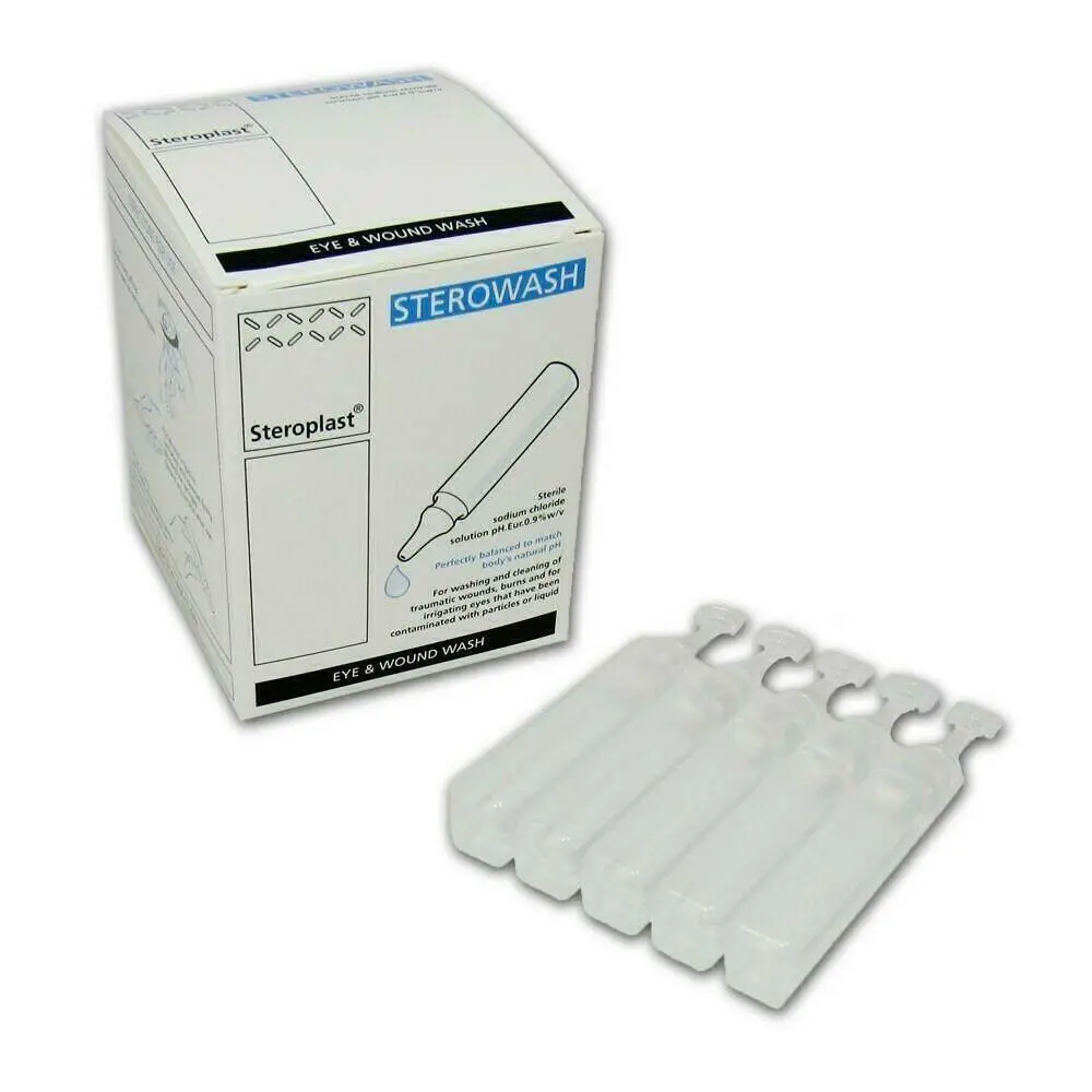 Sterowash Saline Eye Wash Pod - 20ml Single photographed against a plain background.