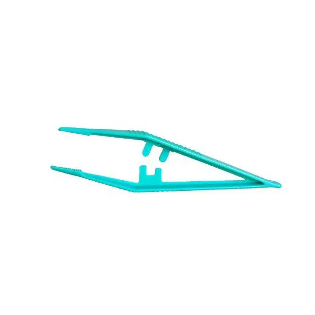 Sure Health Tweezers Plastic 12.5cm Green photographed against a plain background.