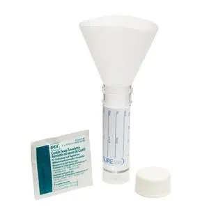 Universal Mid Stream Urine Collection Set + Funnel and Swab photographed against a plain background.