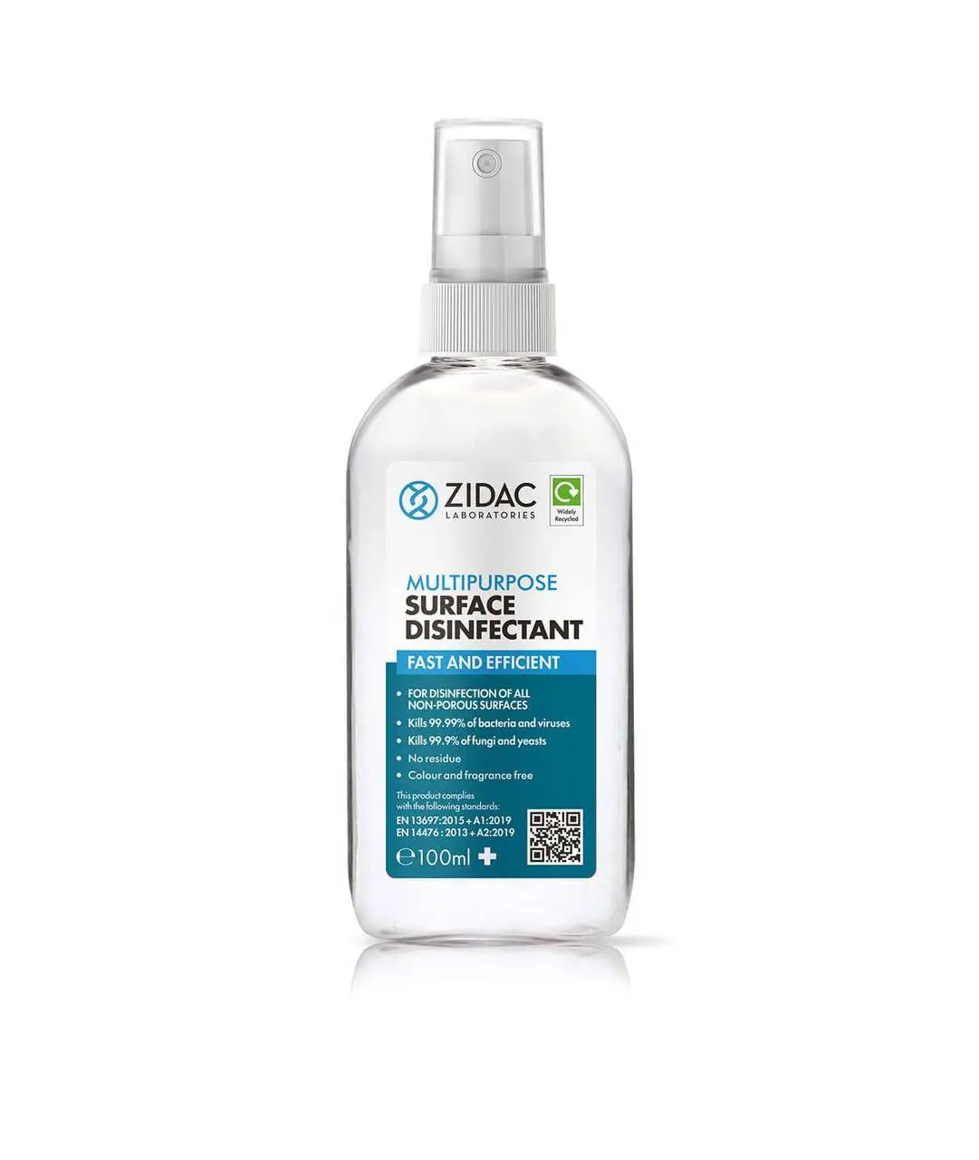 Zidac Multipurpose Surface Disinfectant Spray - 100ml photographed against a plain background.