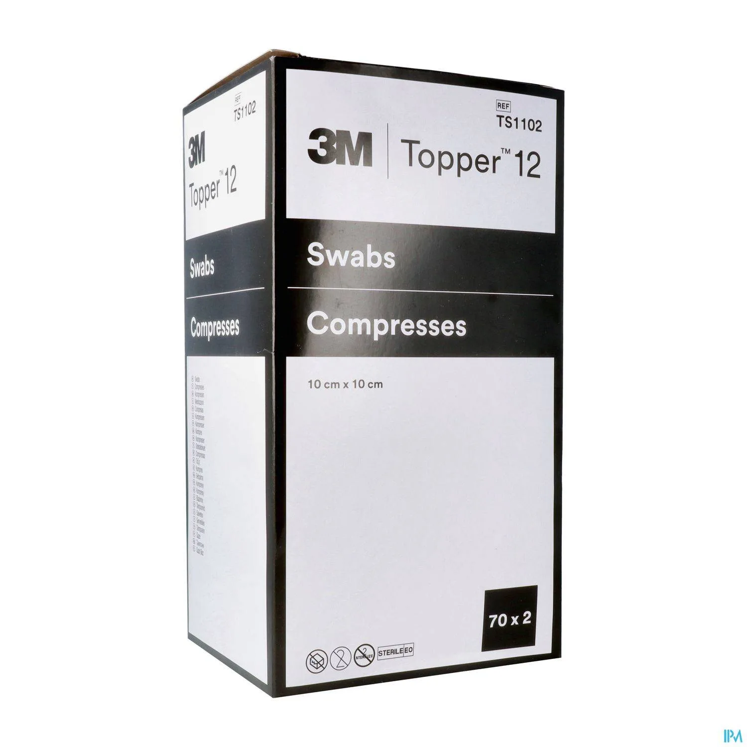 10cm x 10cm Topper 12 6 Ply Sterile Swabs 70 x 2 photographed against a plain background.