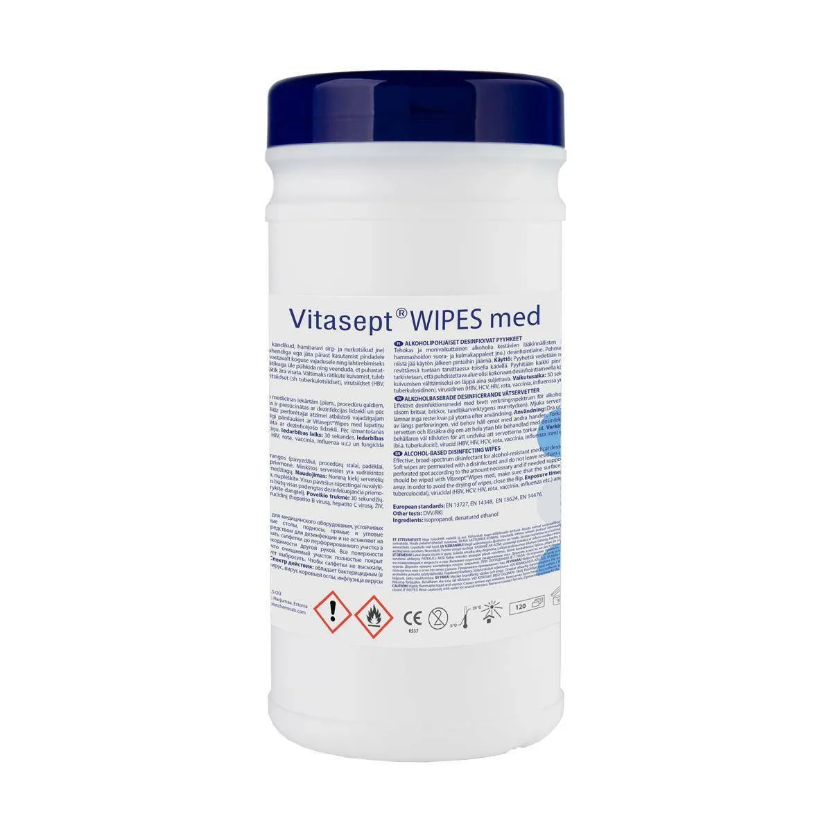 Goodpoint Vitasept Wipes Med Tube of 150 photographed against a plain background.