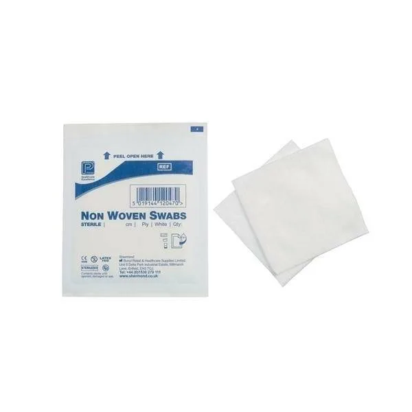 Premier 7.5 x 7.5 Non Woven Sterile Gauze Swabs Single Pack of 5 photographed against a plain background.