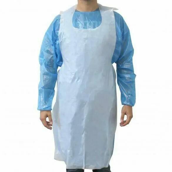 Medi Pro 100 White Disposable Aprons photographed against a plain background.