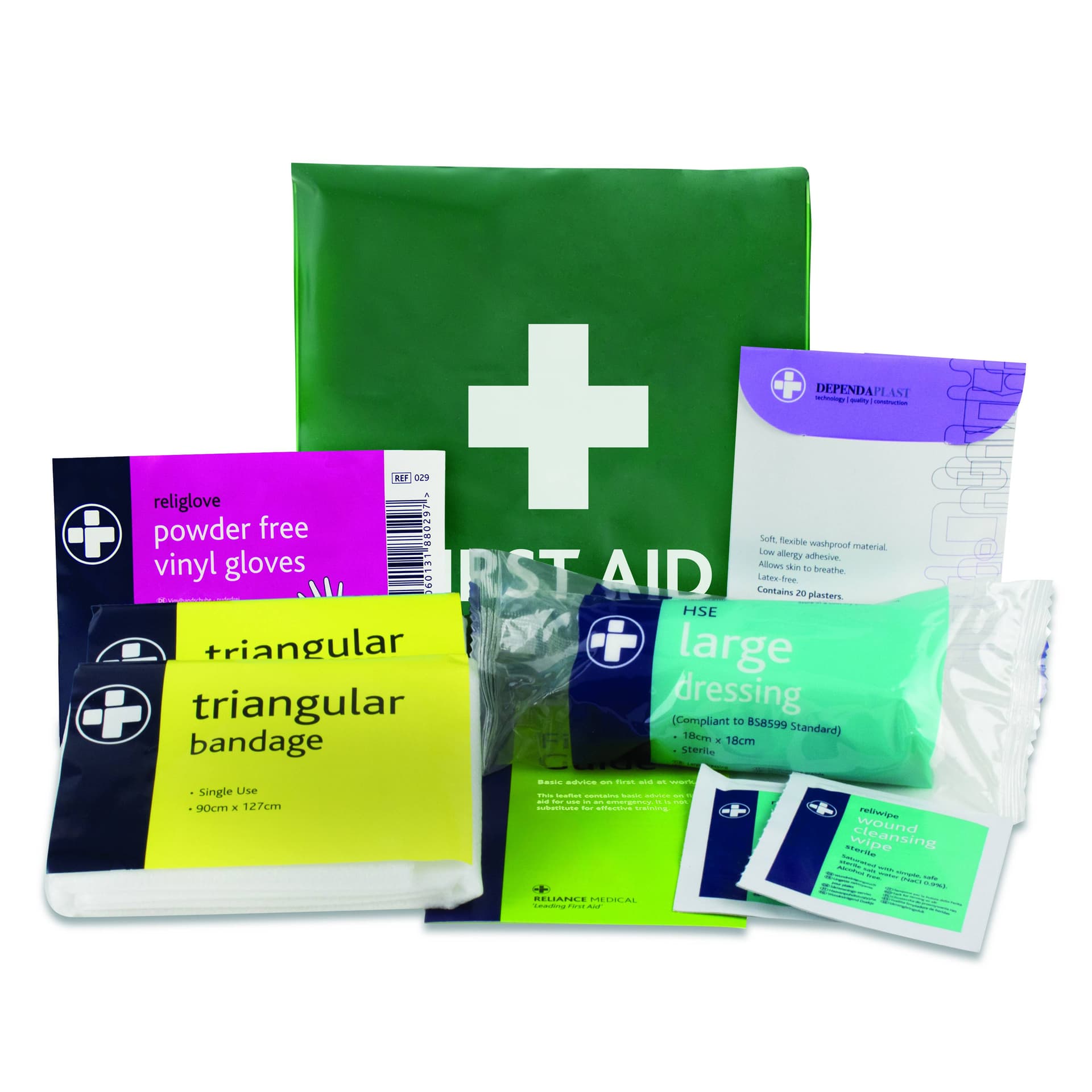 Reliance Medical HSE 1 Person First Aid Kit Vinyl Pouch photographed against a plain background.