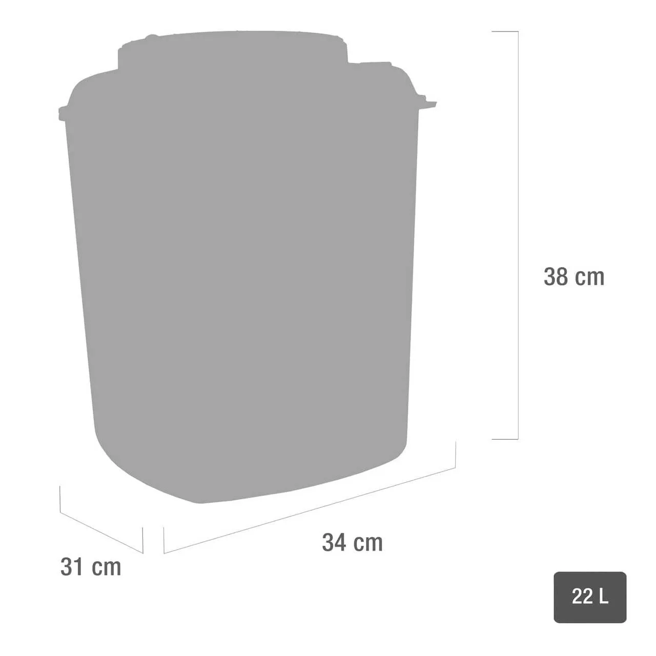 22 Litre Teqler Yellow Sharps Bin photographed against a plain background.
