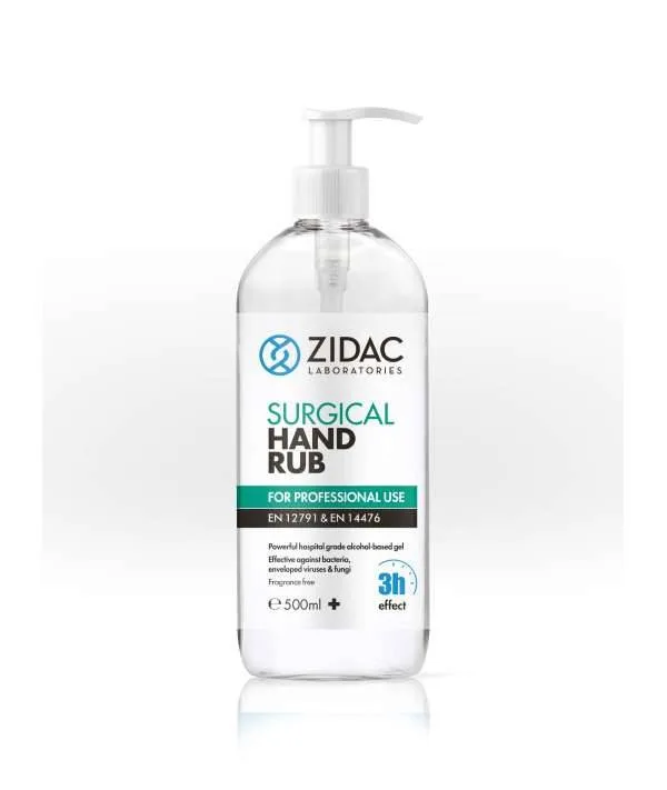 500ml Zidac Surgical Hand Rub photographed against a plain background.