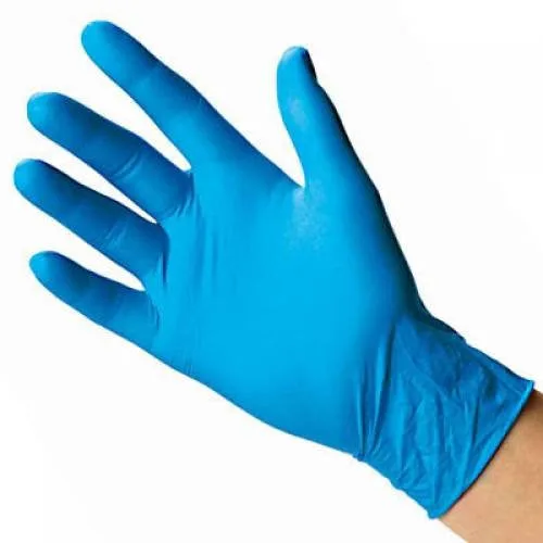 Dynarex Blue Nitrile Examination Gloves photographed against a plain background.