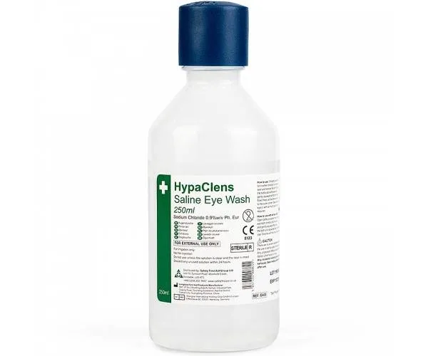 HypaClean 250ml Sterile Eye Wash Bottle Hypaclens photographed against a plain background.