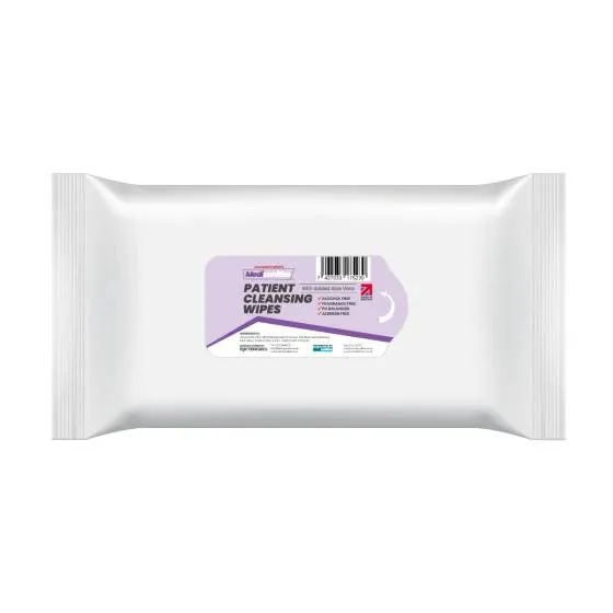 Medisanitize Patient Cleanse Wet Wipes Pack of 100 photographed against a plain background.