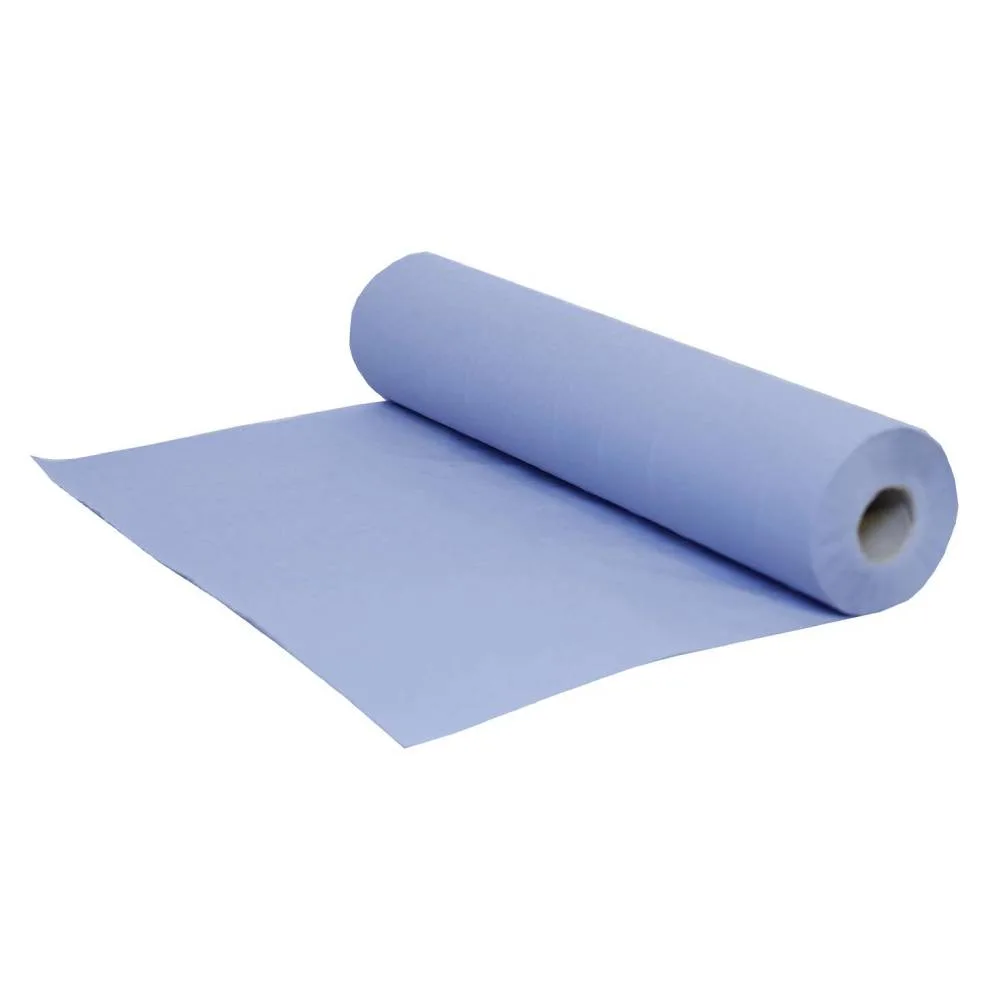 Nature Professional 50cm x 40m PRO Couch Roll 2 Ply Blue Recycled 100 Sheets photographed against a plain background.