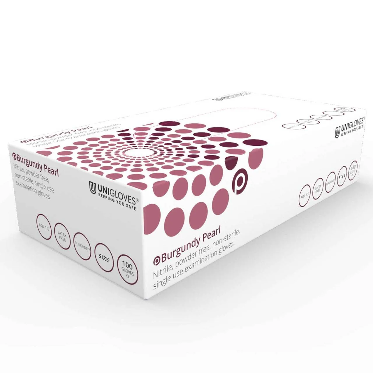 Unigloves Nitrile Examination Gloves photographed against a plain background.