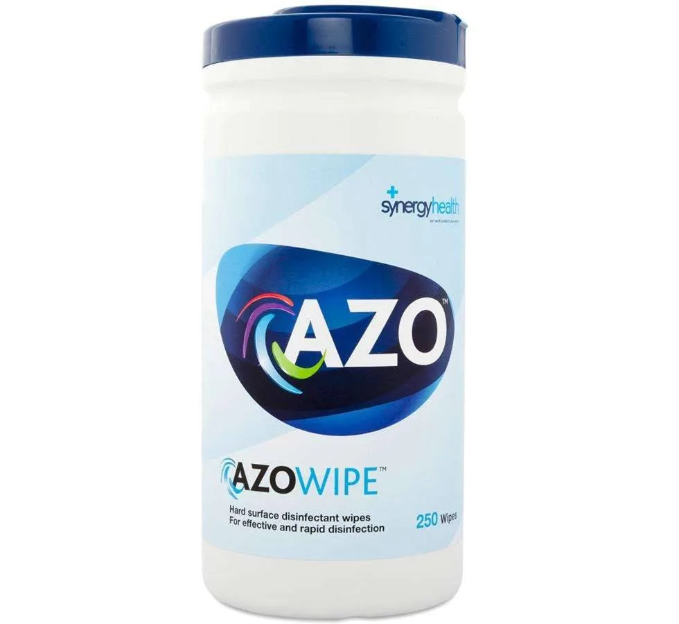 Azo 70% IPA Wipes x 200 photographed against a plain background.