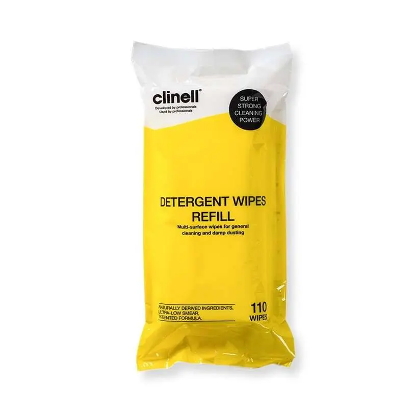 Clinell Detergent Tub 110 Wipes Refill photographed against a plain background.