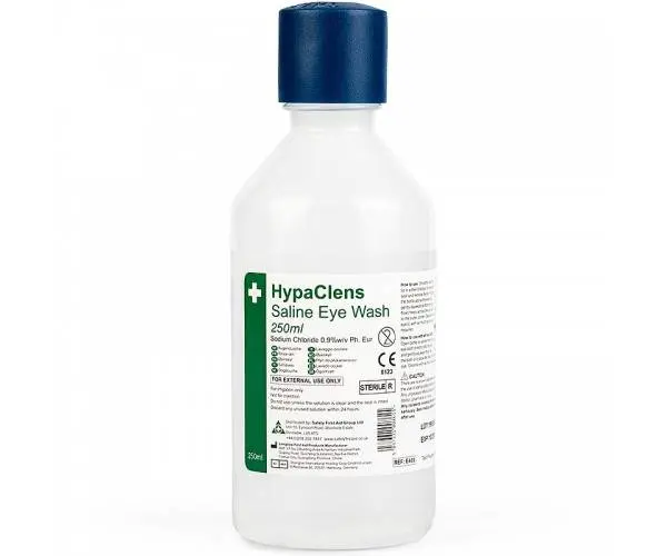 HypaClean 250ml Sterile Eye Wash Bottle Hypaclens photographed against a plain background.