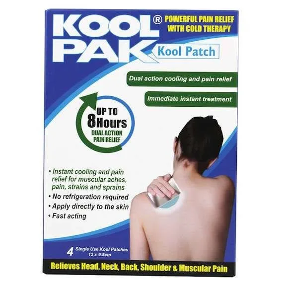 KoolPak Cooling Patch 4 Pack photographed against a plain background.