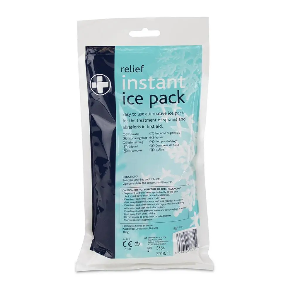Reliance Medical Relief Instant Ice Pack 100g photographed against a plain background.