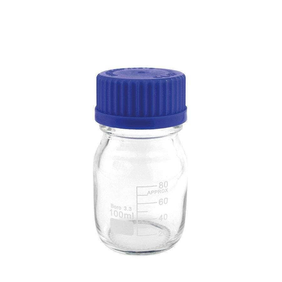 Teqler 100ml Borosilicate Glass Reagent Bottle photographed against a plain background.