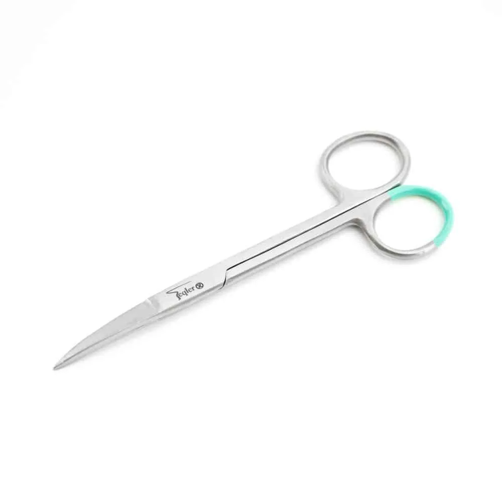 Teqler 11.5cm Iris Scissors Curved photographed against a plain background.