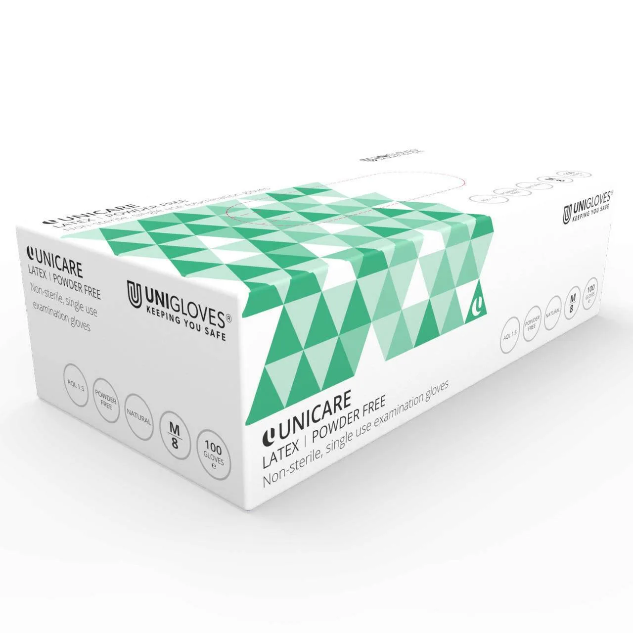 Unigloves Nitrile Examination Gloves photographed against a plain background.