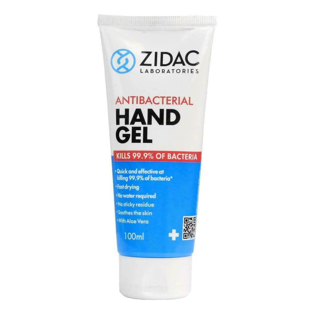 Zidac 70% Alcohol Hand Gel - 100ml Tube photographed against a plain background.