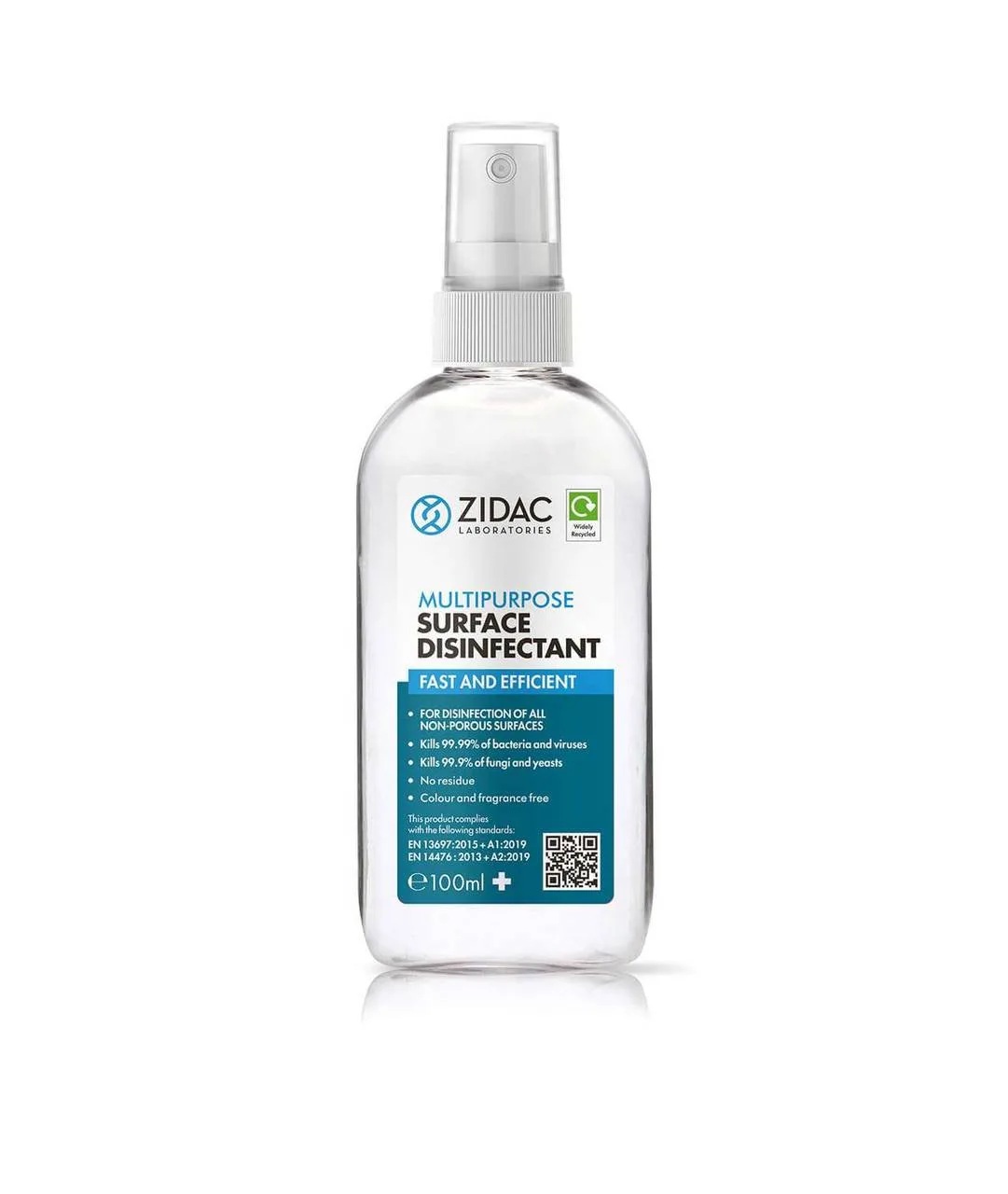 Zidac Multipurpose Surface Disinfectant Spray - 100ml photographed against a plain background.